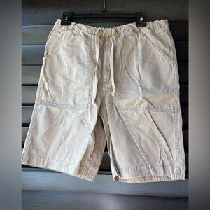 Vintage Structure Men's Cargo Shorts Size Small Pull On Draw String tan cotton